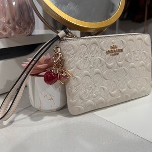 Coach Off-White Wristlet with Charms
